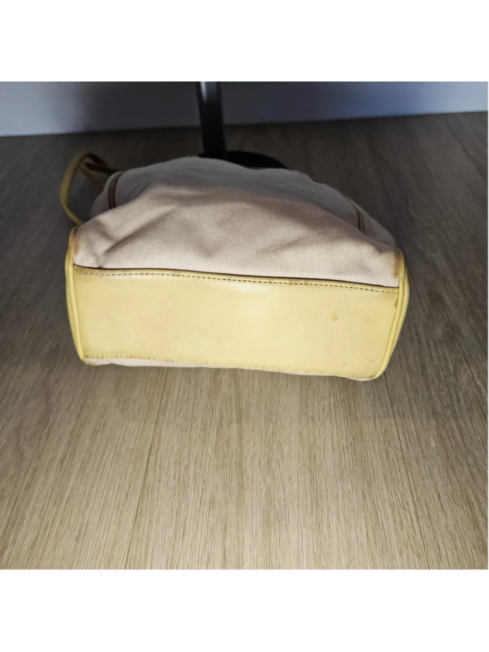 Coach Penelope Canvas Leather Tote Bag Turnlock Ivory Yellow Shoulder Purse 9781